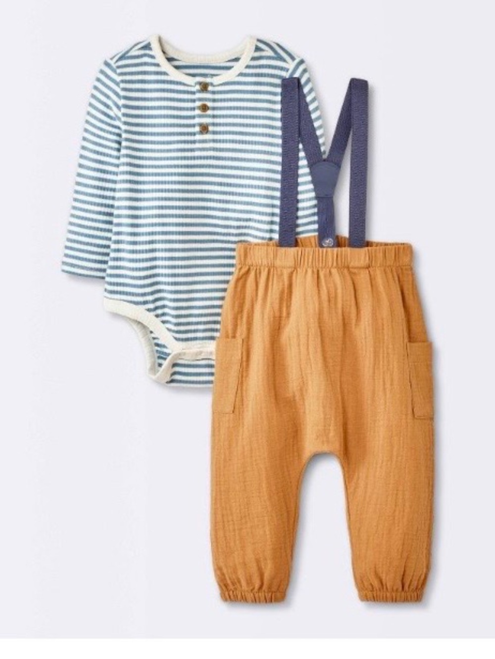 NWT Cloud Island
Baby Boys' 2pc Striped Suspender Top & Bottom -  6- 9 months